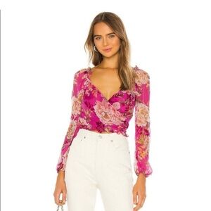 Sau Lee wrap blouse NWOT